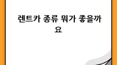 안성 미양면 렌트카 완전정복!🚗 옵션부터 꿀팁까지 ✨